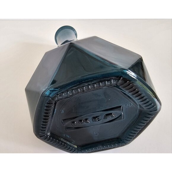 IKEA Deep Blue Geometric Vase Retired 7” Scandinavian Decor - Picture 4 of 8